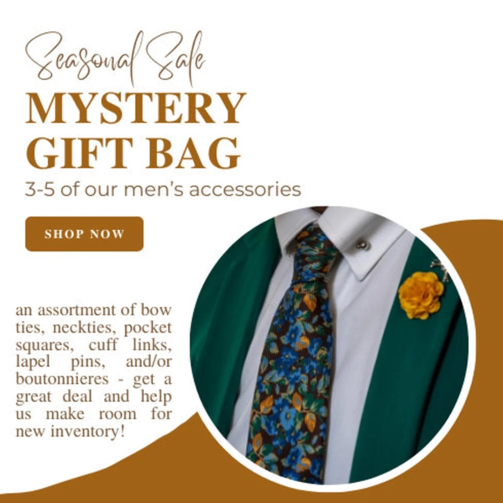 Mystery Men's Haberdashery Gift Bag | ties, bow ties, pocket squares, cuff links